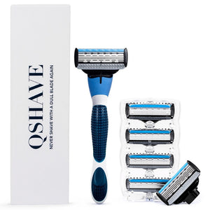 QShave Brand Blue Men Manual Shaving Razor